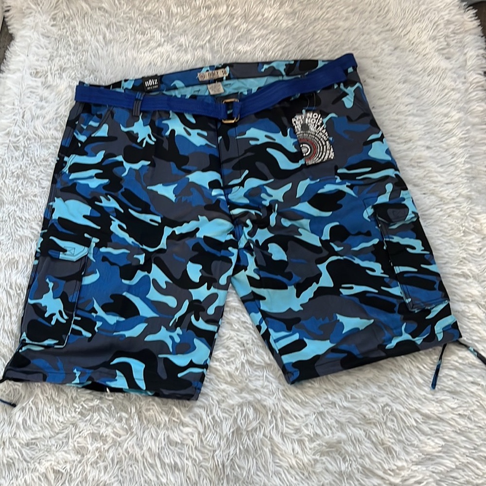 New Noiz Premium Jeans Men’s Blue Camouflage cargo shorts size W56